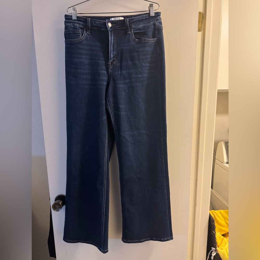 Classic Navy Wide Leg Jeans